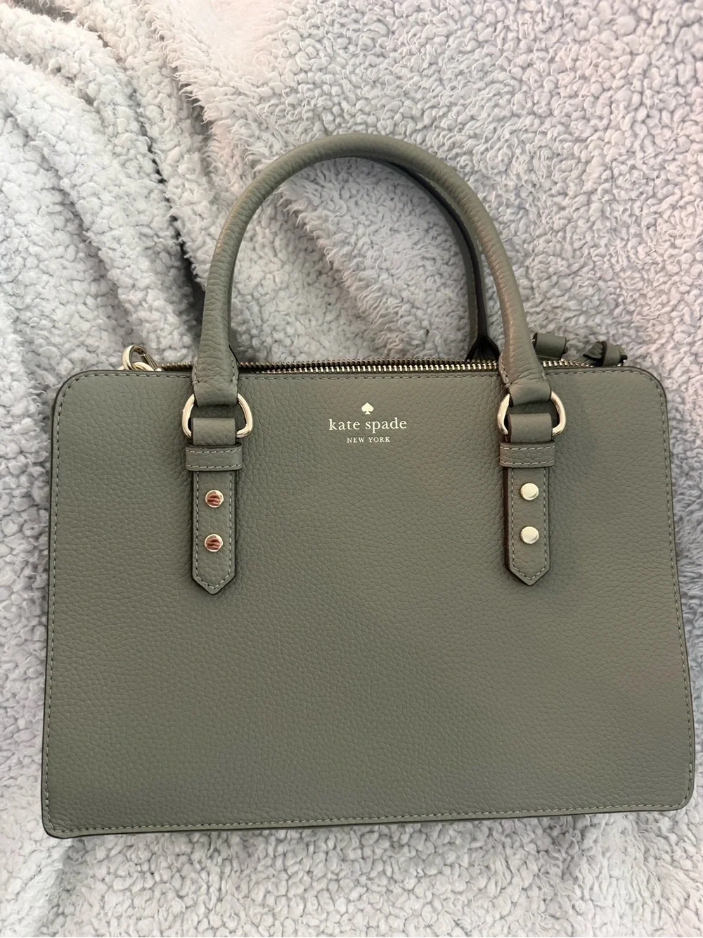 kate spade Green Pebbled Leather Top-Handle Satchel